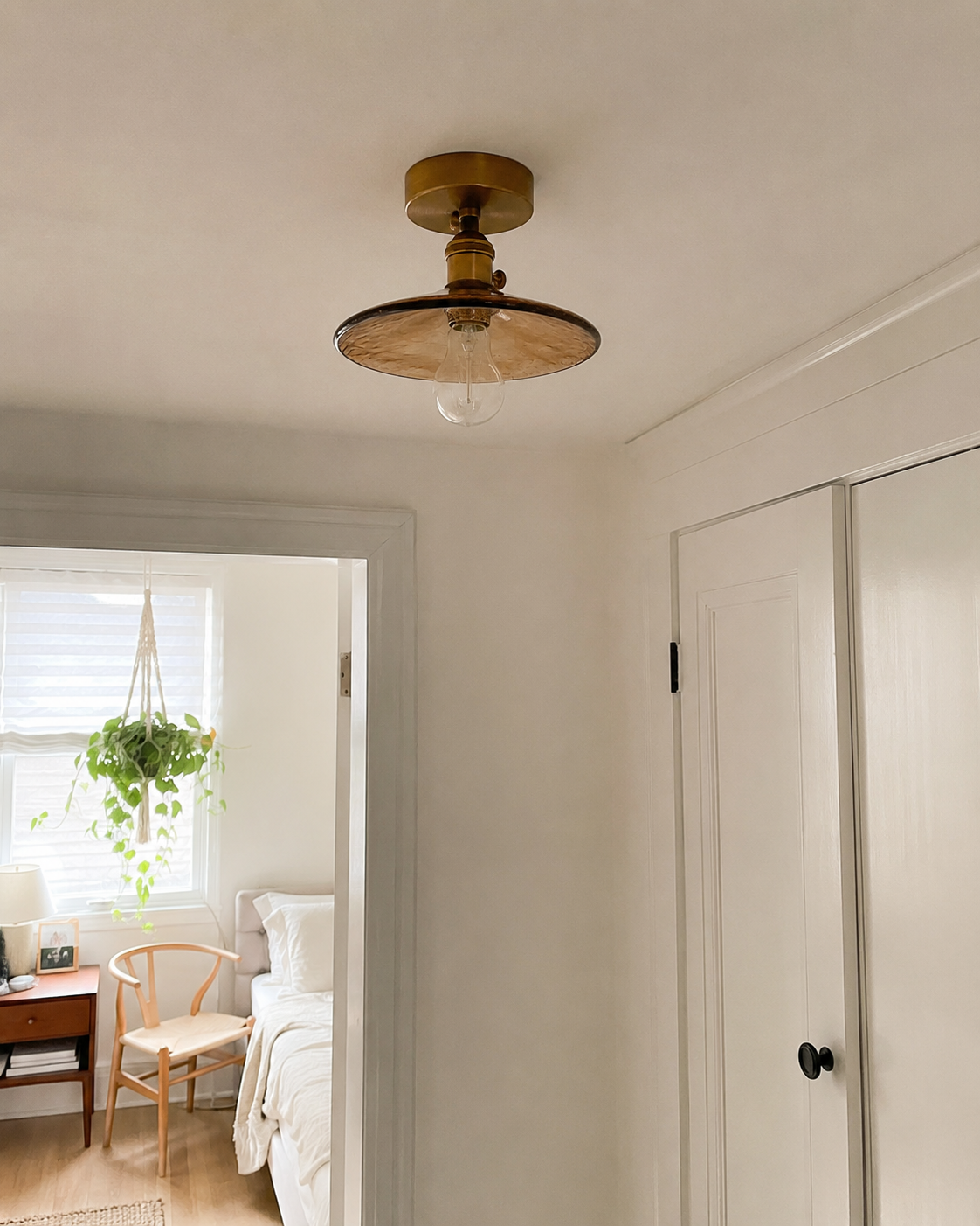 Evangeline | Amber Glass Ceiling Lamp