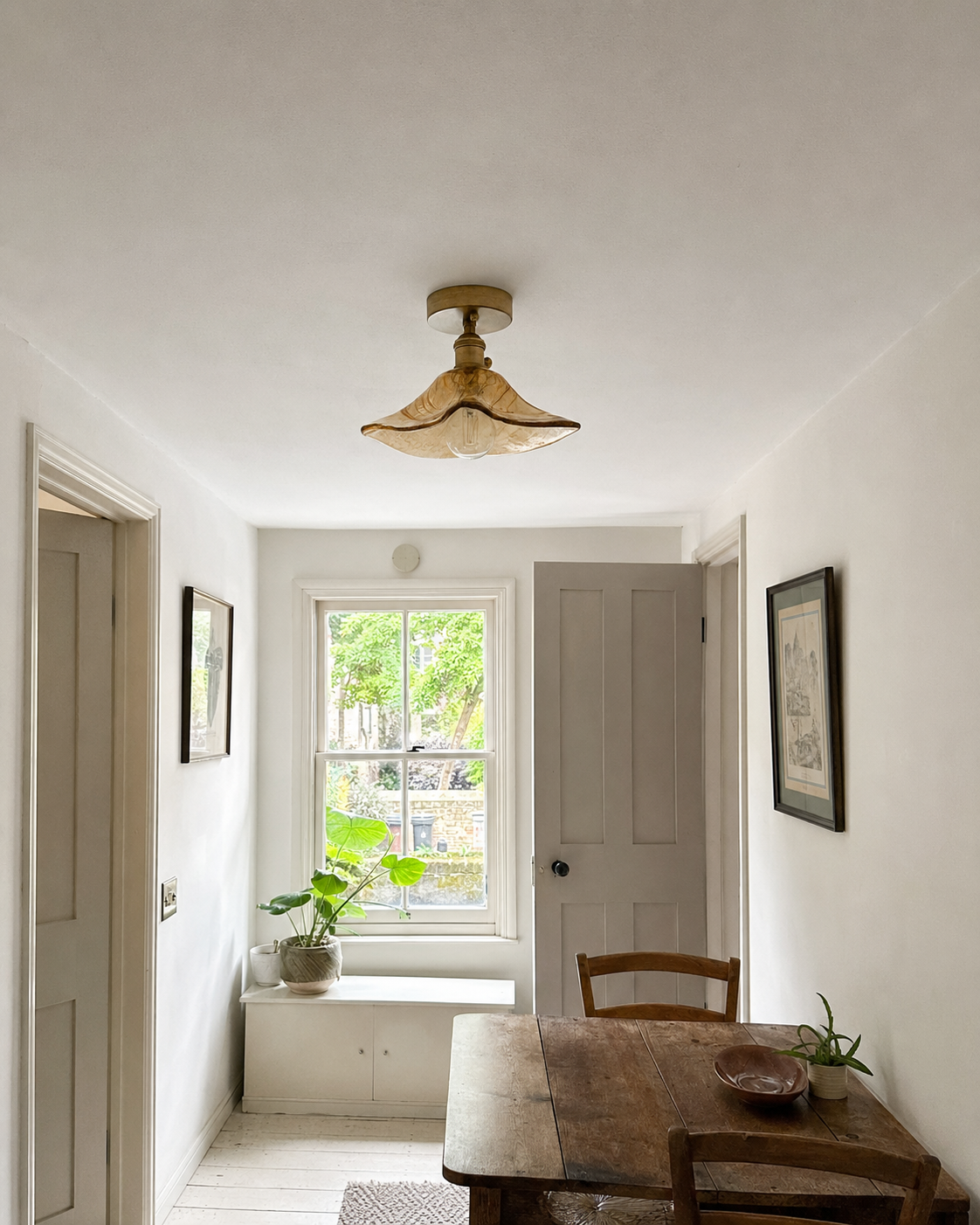 Evangeline | Amber Glass Ceiling Lamp