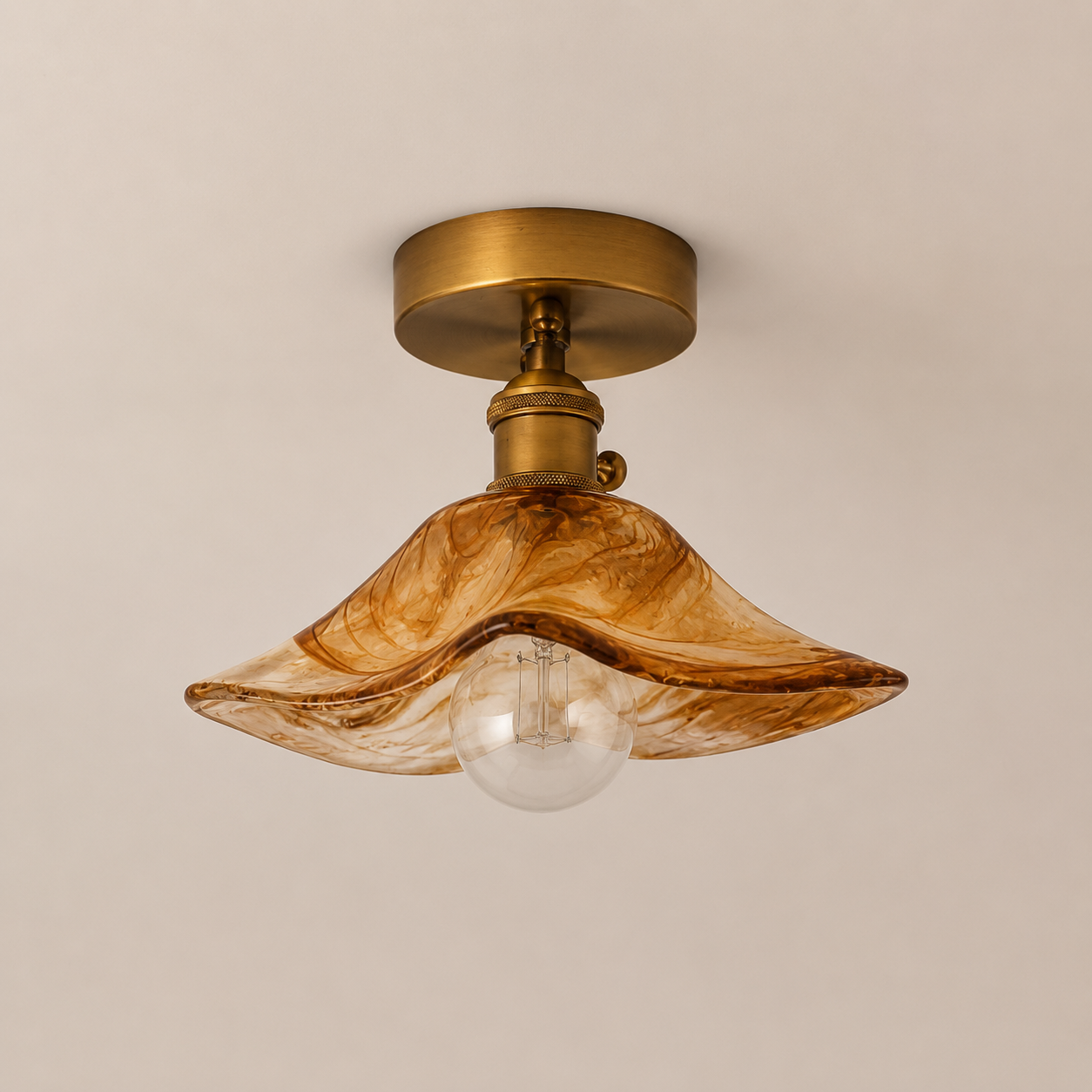Evangeline | Amber Glass Ceiling Lamp