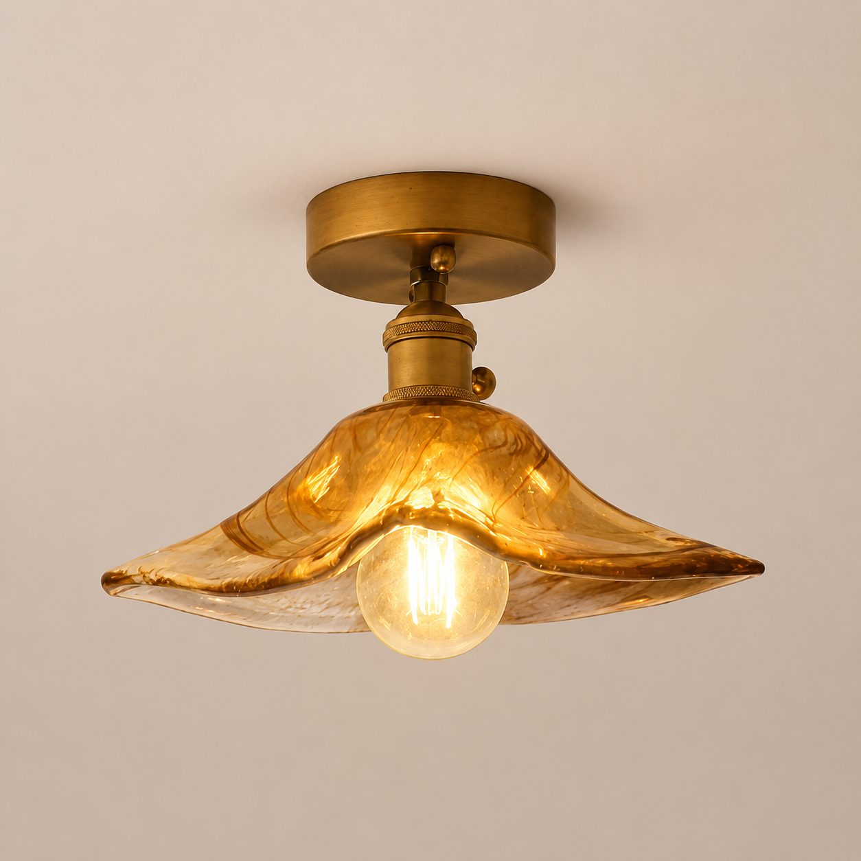 Evangeline | Amber Glass Ceiling Lamp