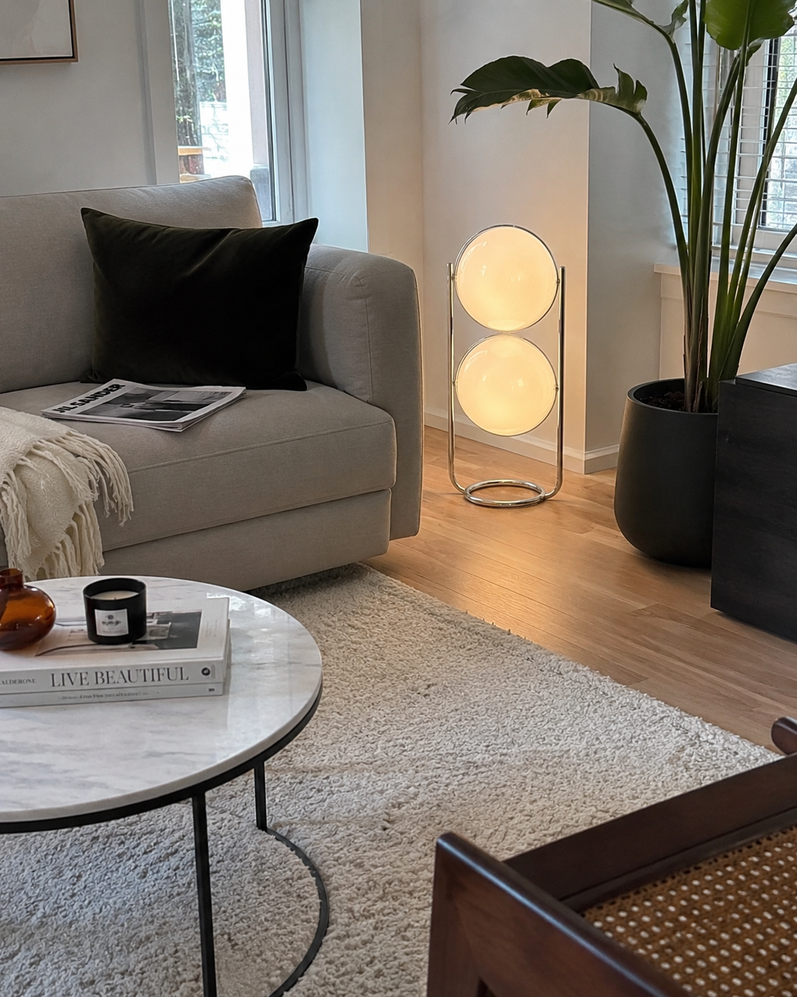 Rune | Bauhaus Acrylic Globe Floor Lamp