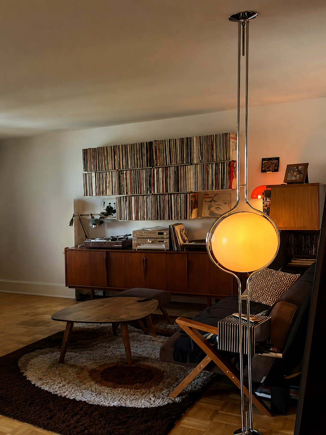 Emeric | Bauhaus Acrylic Globe Arc Floor Lamp