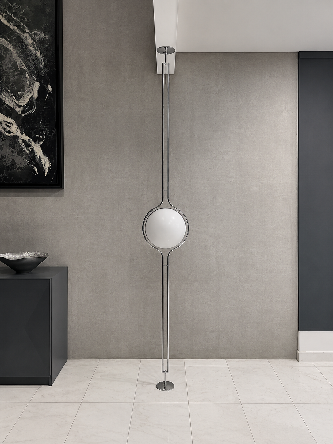 Emeric | Bauhaus Acrylic Globe Arc Floor Lamp