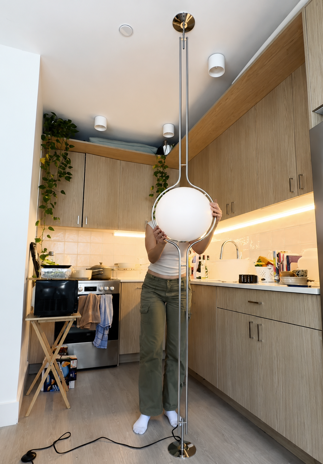 Emeric | Bauhaus Acrylic Globe Arc Floor Lamp