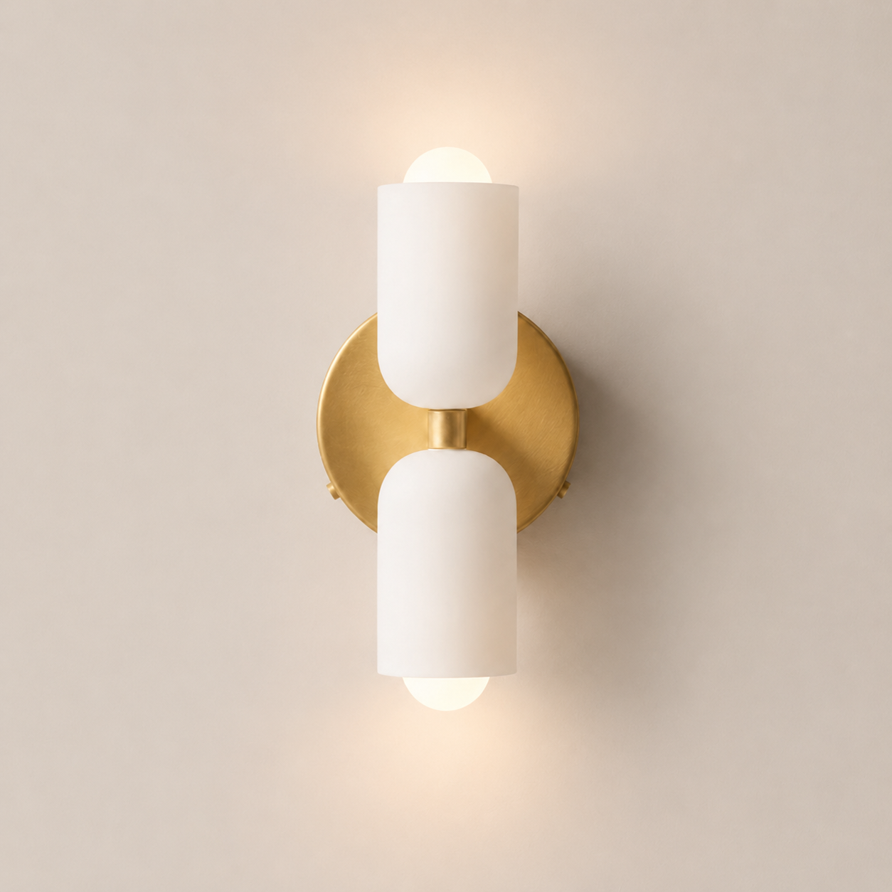 Colette | Modern French Cream Double Glass Wall Sconce