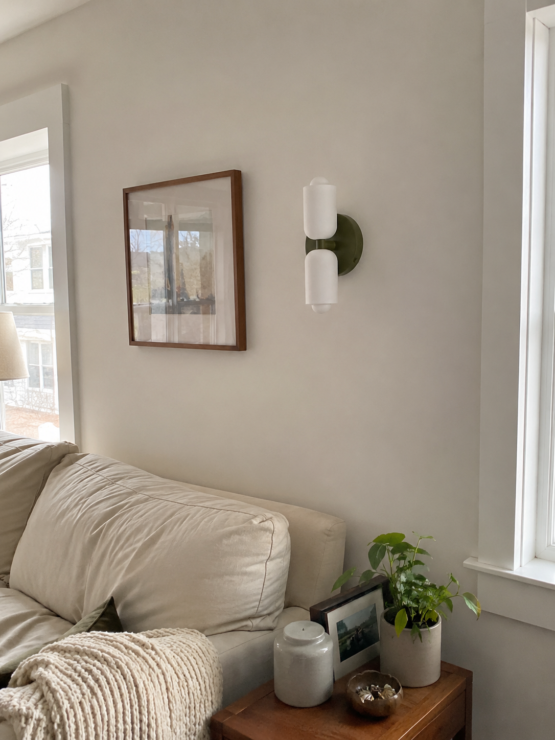 Colette | Modern French Cream Double Glass Wall Sconce