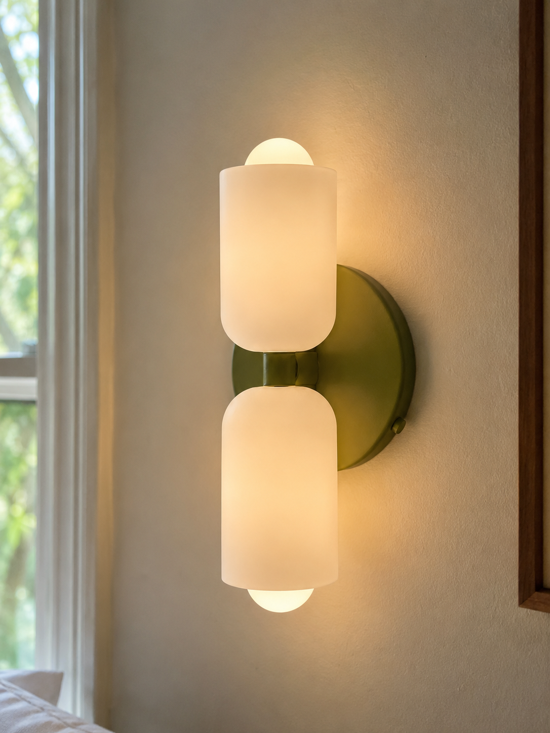 Colette | Modern French Cream Double Glass Wall Sconce