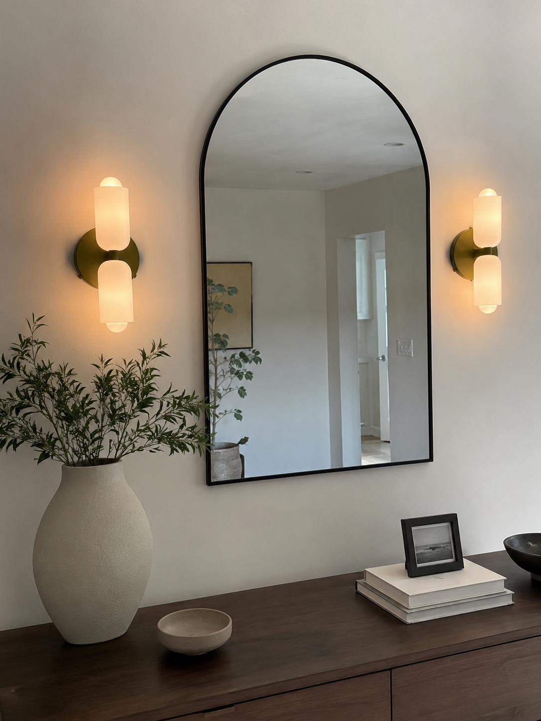 Colette | Modern French Cream Double Glass Wall Sconce