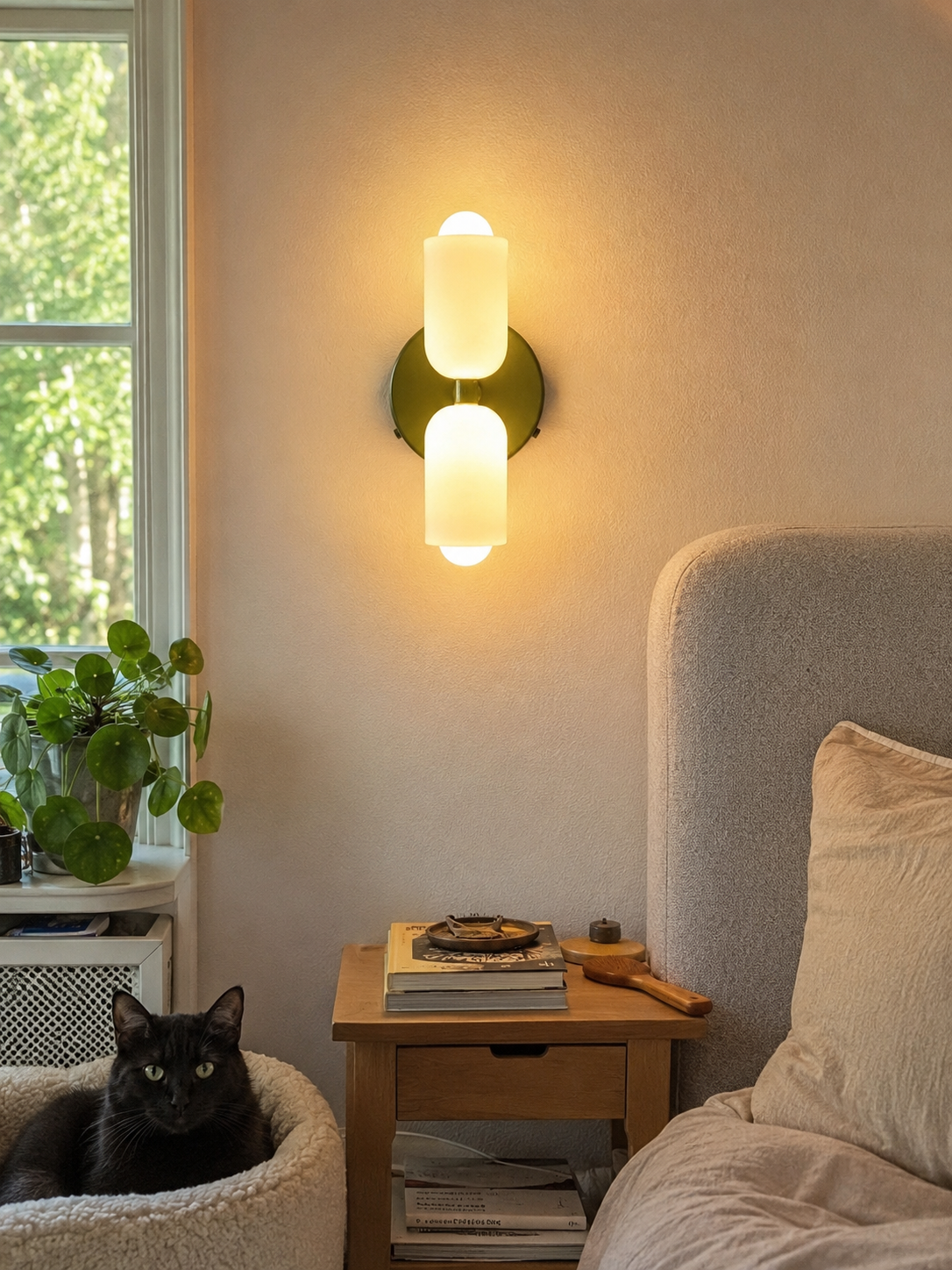 Colette | Modern French Cream Double Glass Wall Sconce