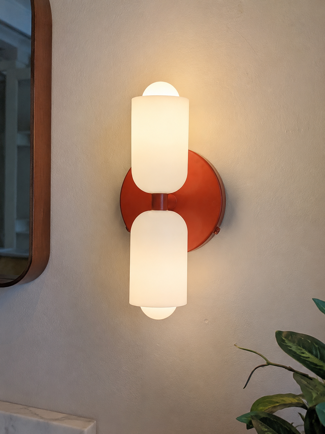 Colette | Modern French Cream Double Glass Wall Sconce