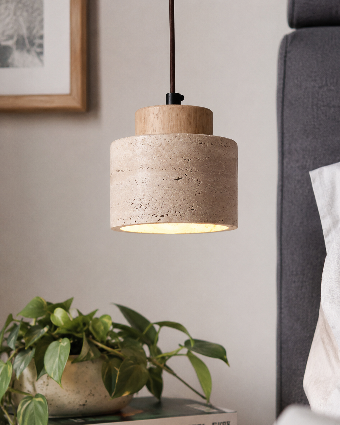 Ash | Japanese Wabi-Sabi Cave Stone Pendant Light