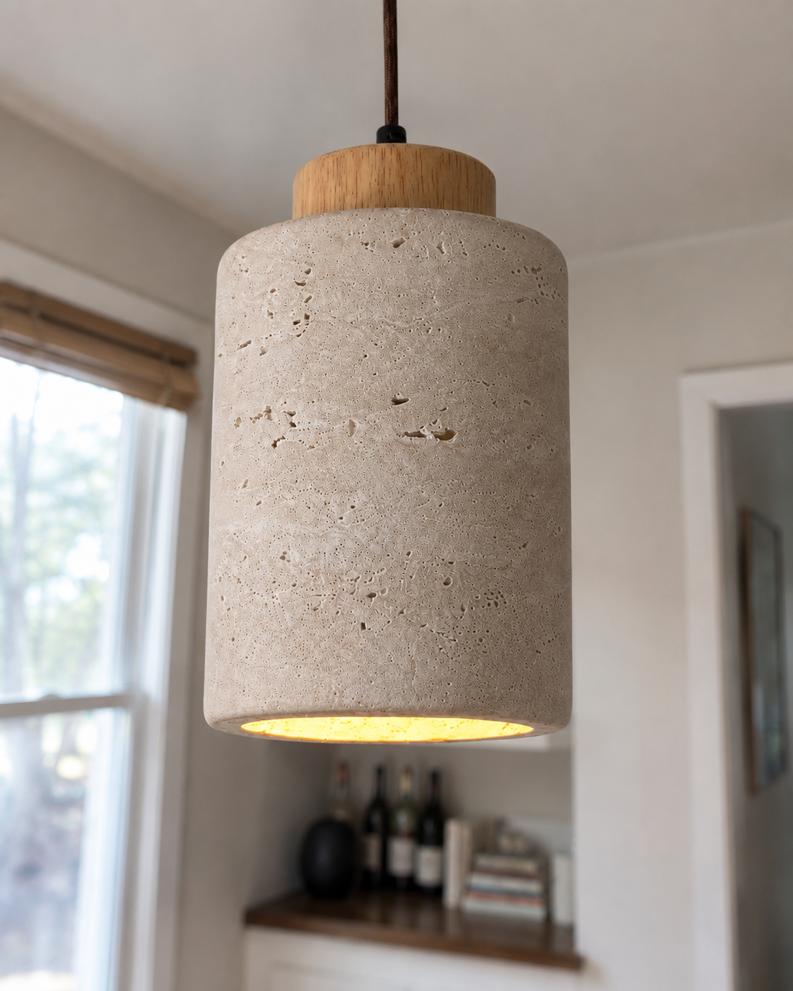Ash | Japanese Wabi-Sabi Cave Stone Pendant Light