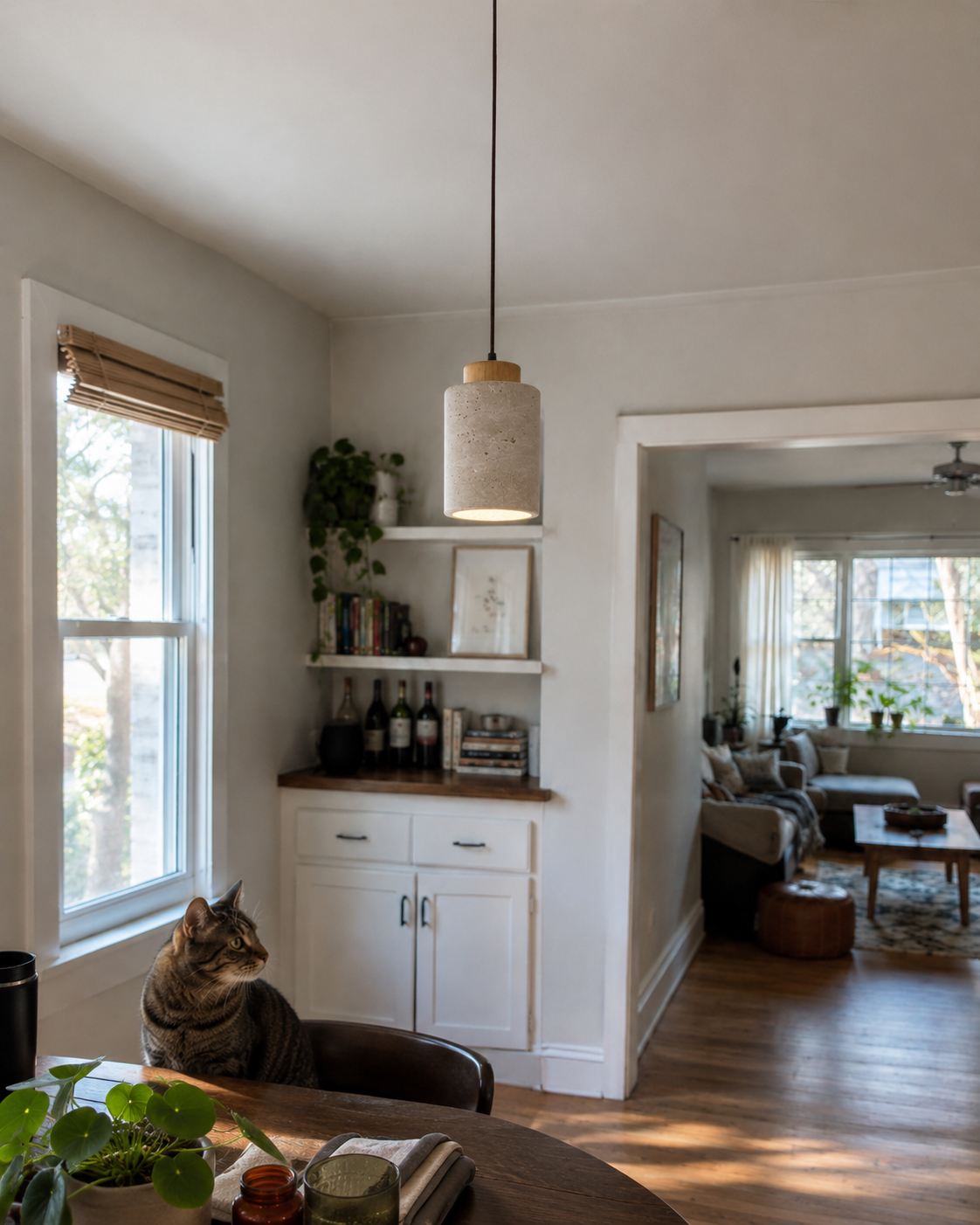 Ash | Japanese Wabi-Sabi Cave Stone Pendant Light