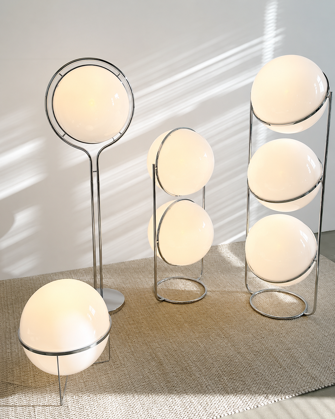 Emeric | Bauhaus Acrylic Globe Arc Floor Lamp