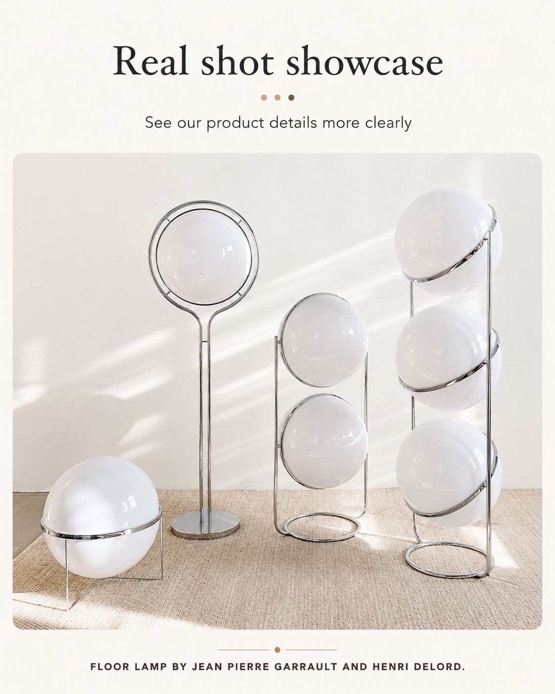 Emeric | Bauhaus Acrylic Globe Arc Floor Lamp