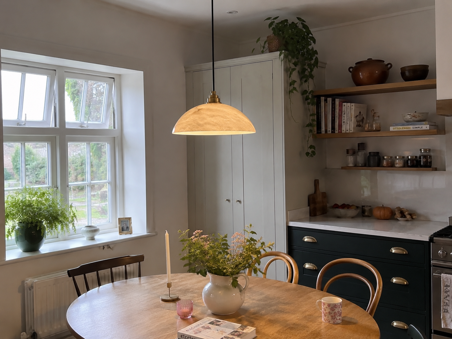 Marisol | Copper Marble Round Chandelier