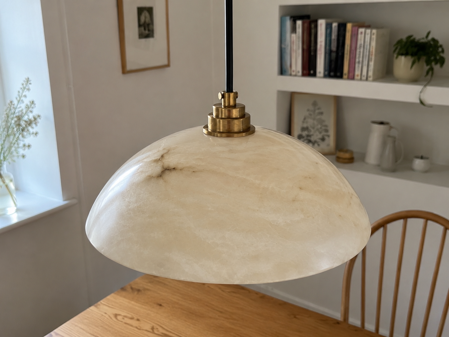 Marisol | Copper Marble Round Chandelier