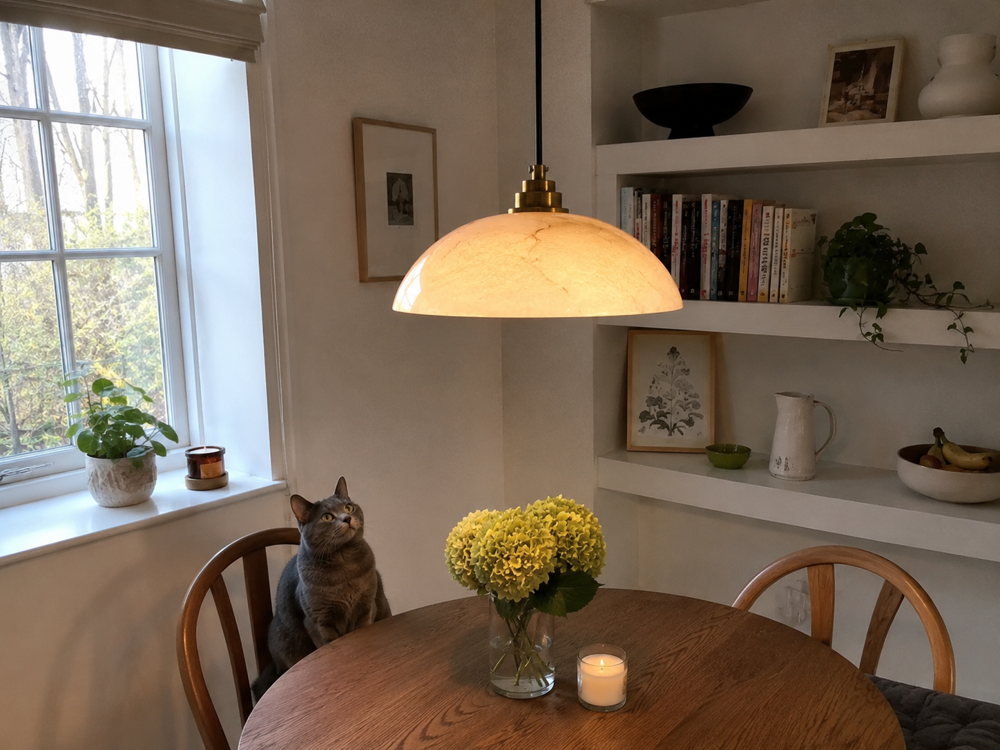 Marisol | Copper Marble Round Chandelier