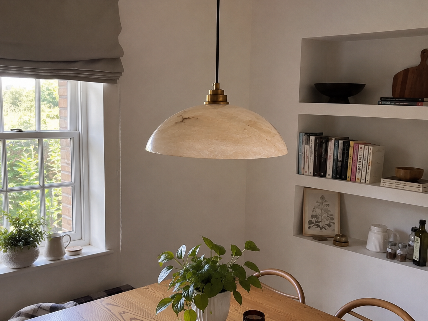 Marisol | Copper Marble Round Chandelier