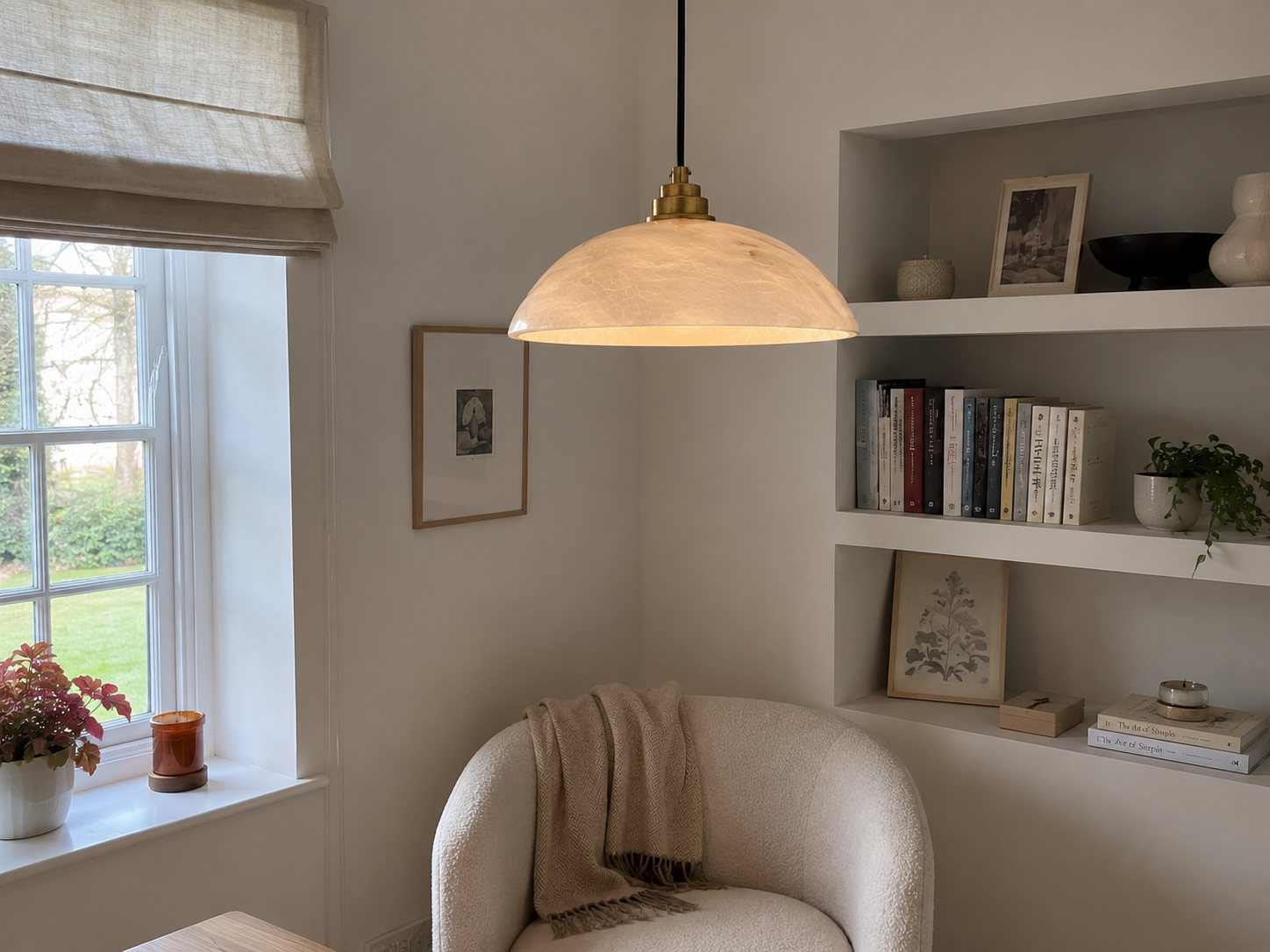 Marisol | Copper Marble Round Chandelier