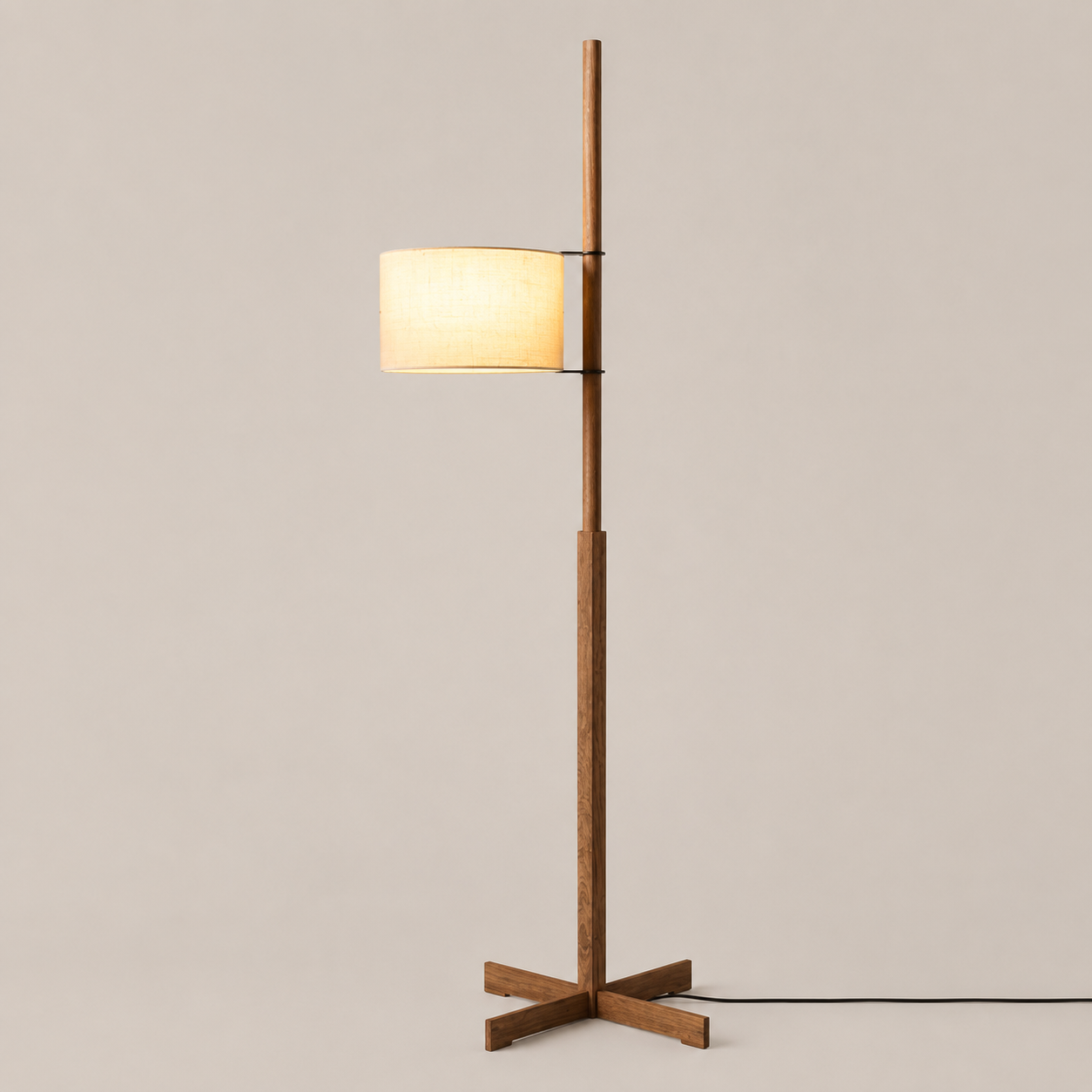 August | Nordic Solid Wood Adjustable Floor Lamp