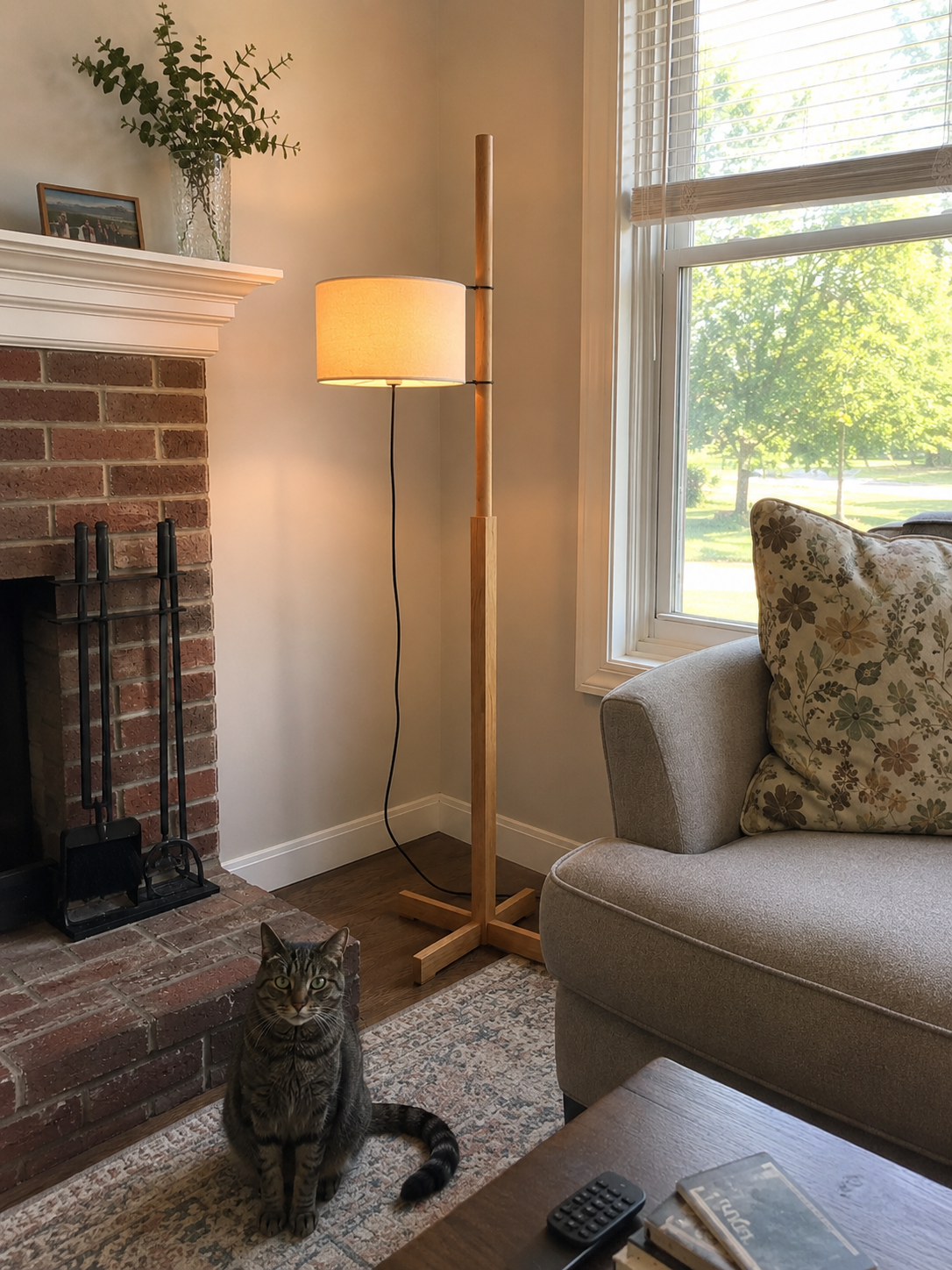 August | Nordic Solid Wood Adjustable Floor Lamp