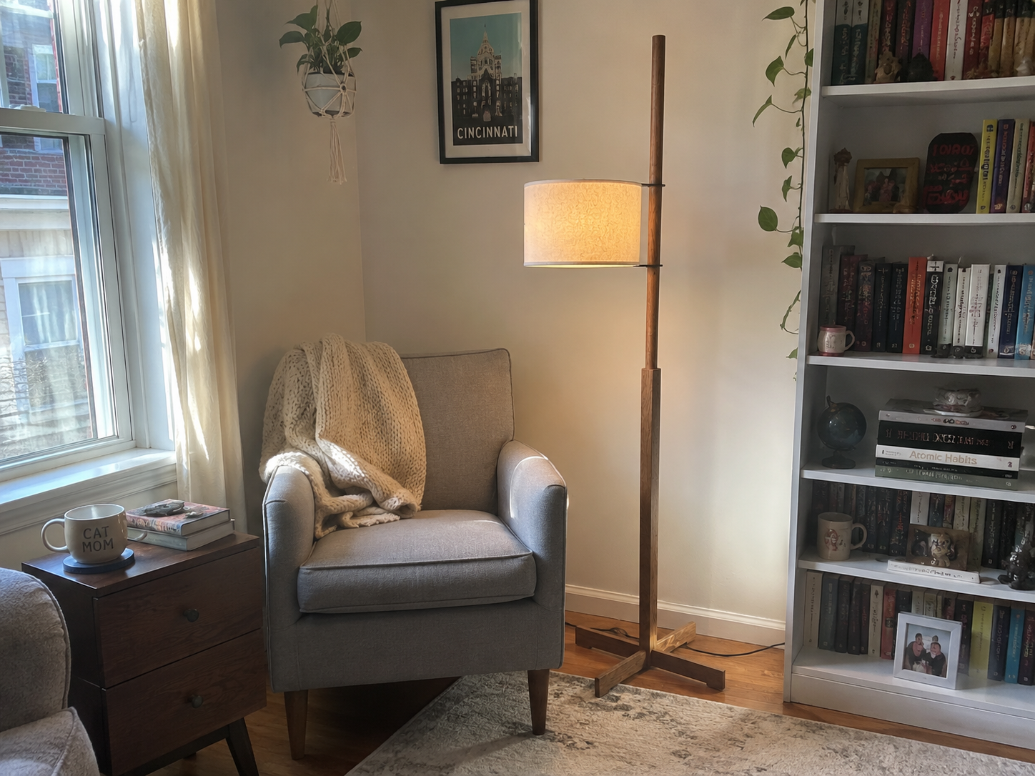 August | Nordic Solid Wood Adjustable Floor Lamp