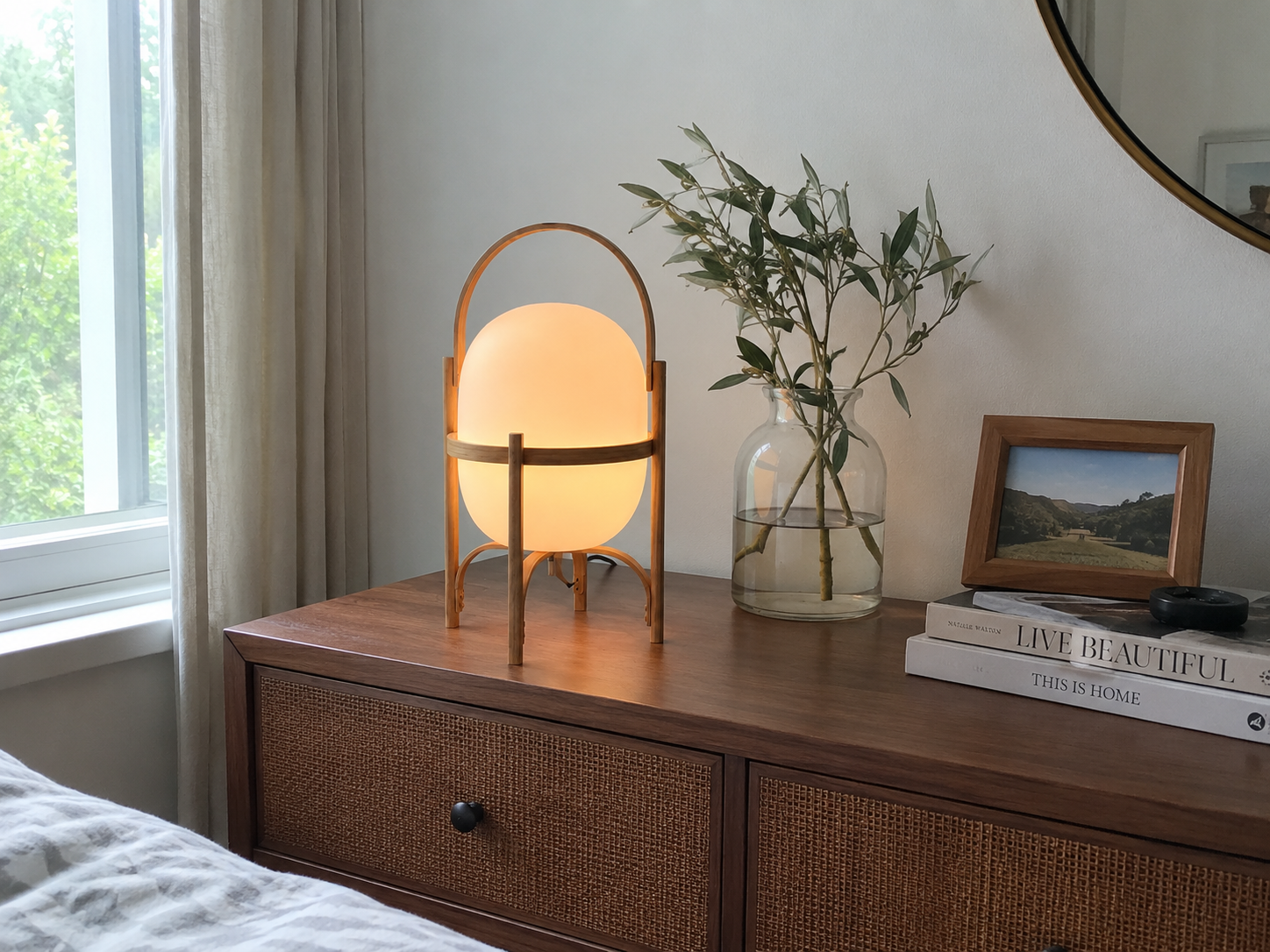 Obi | Japanese Basket Glass Table Lamp