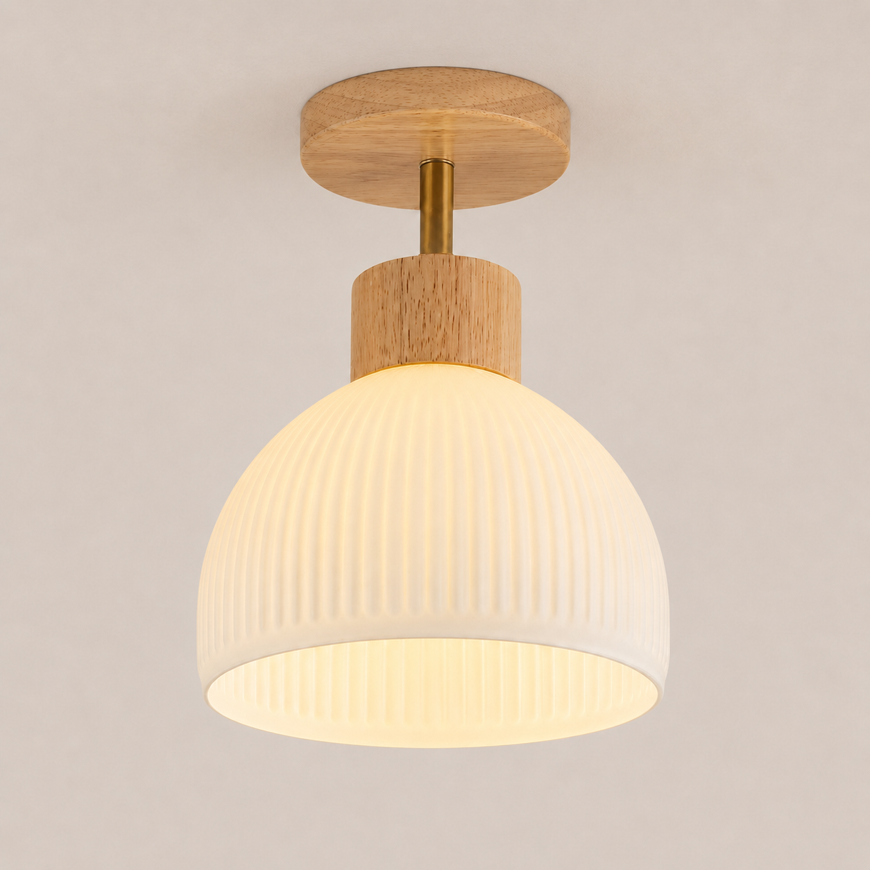 Ezra | Nordic Cream Flush Mount Ceiling Light
