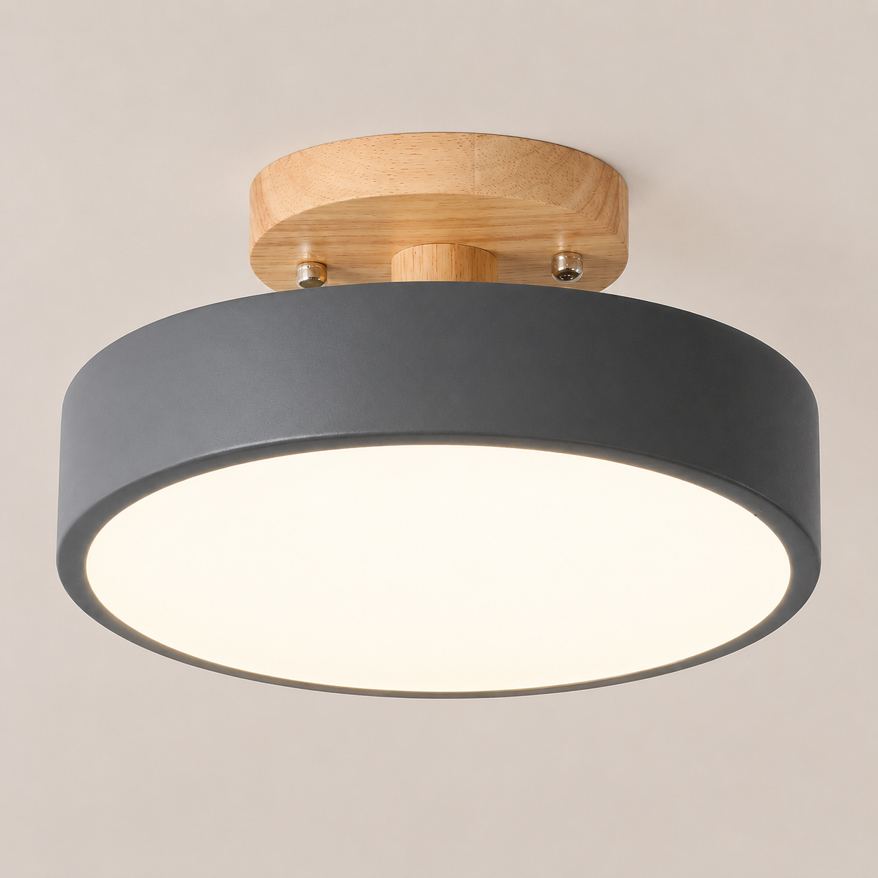 Anders | Nordic Round Wood Flush Mount Ceiling Light