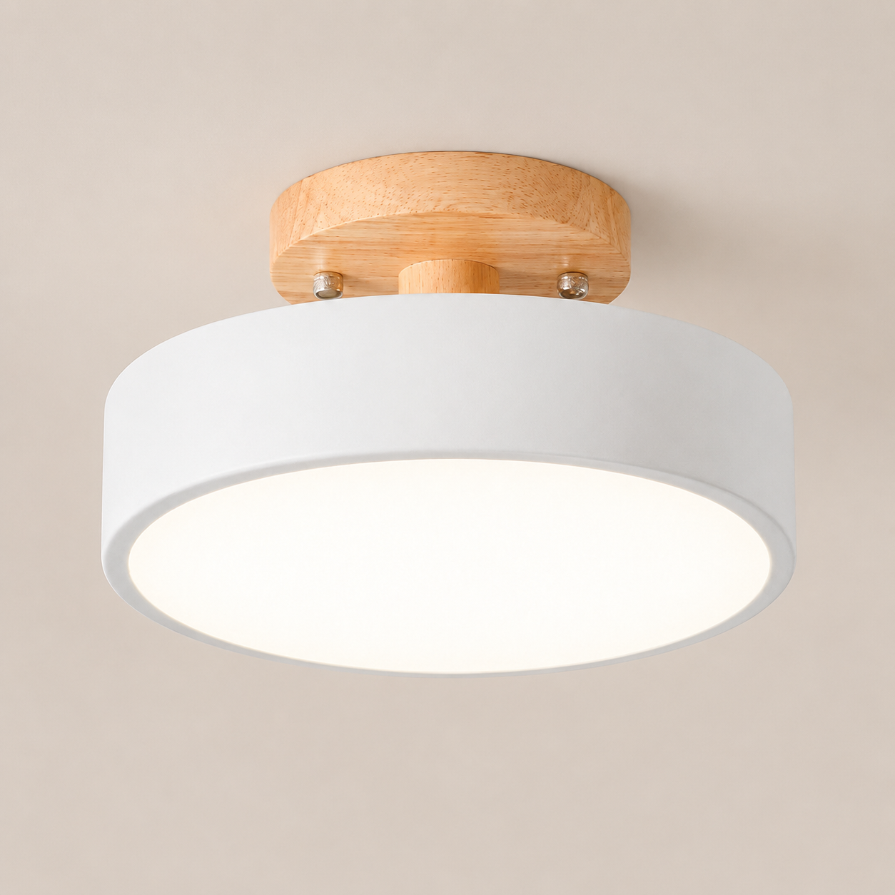 Anders | Nordic Round Wood Flush Mount Ceiling Light