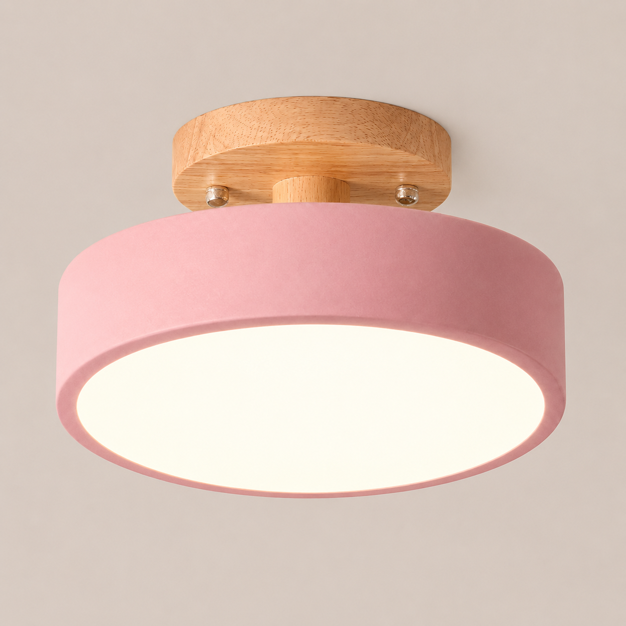 Anders | Nordic Round Wood Flush Mount Ceiling Light