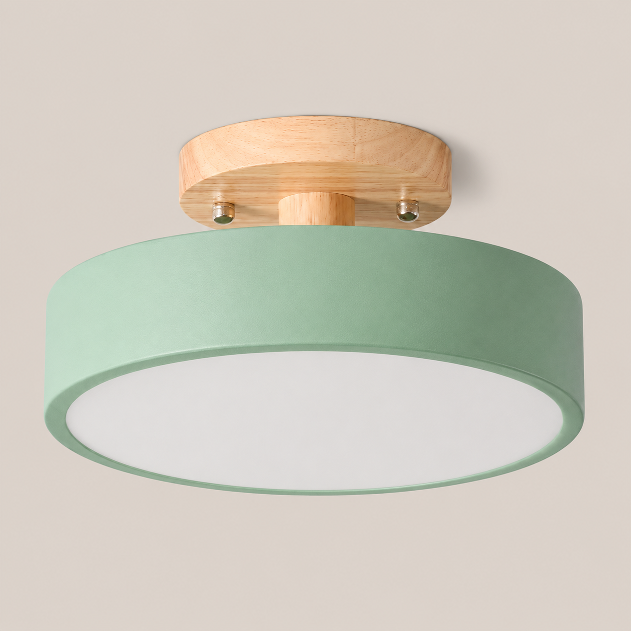 Anders | Nordic Round Wood Flush Mount Ceiling Light
