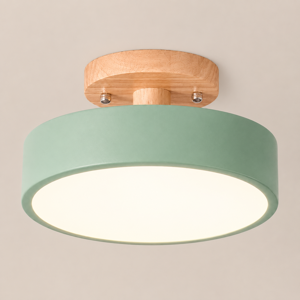 Anders | Nordic Round Wood Flush Mount Ceiling Light