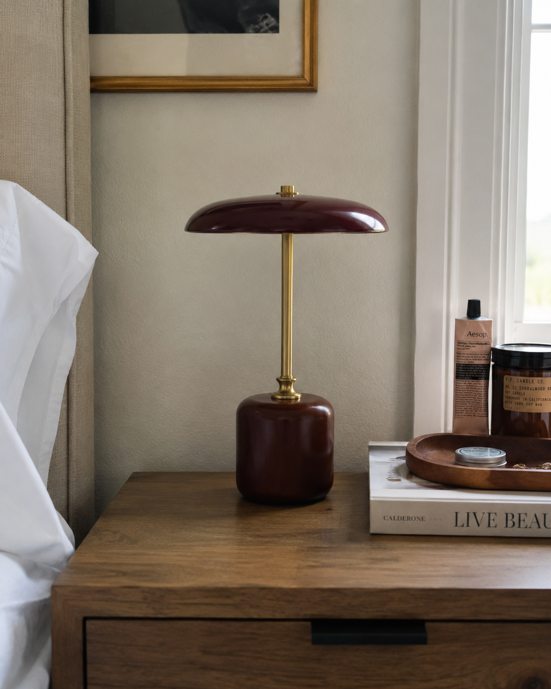 Adelina | Brass Glass Bedside Lamp