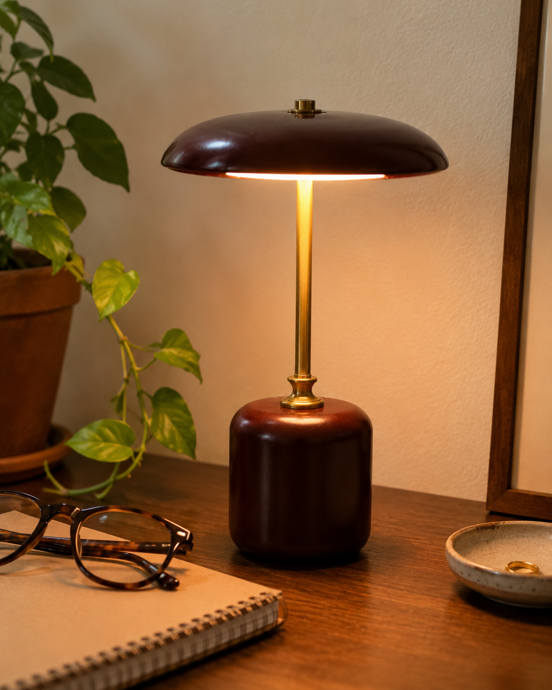 Adelina | Brass Glass Bedside Lamp