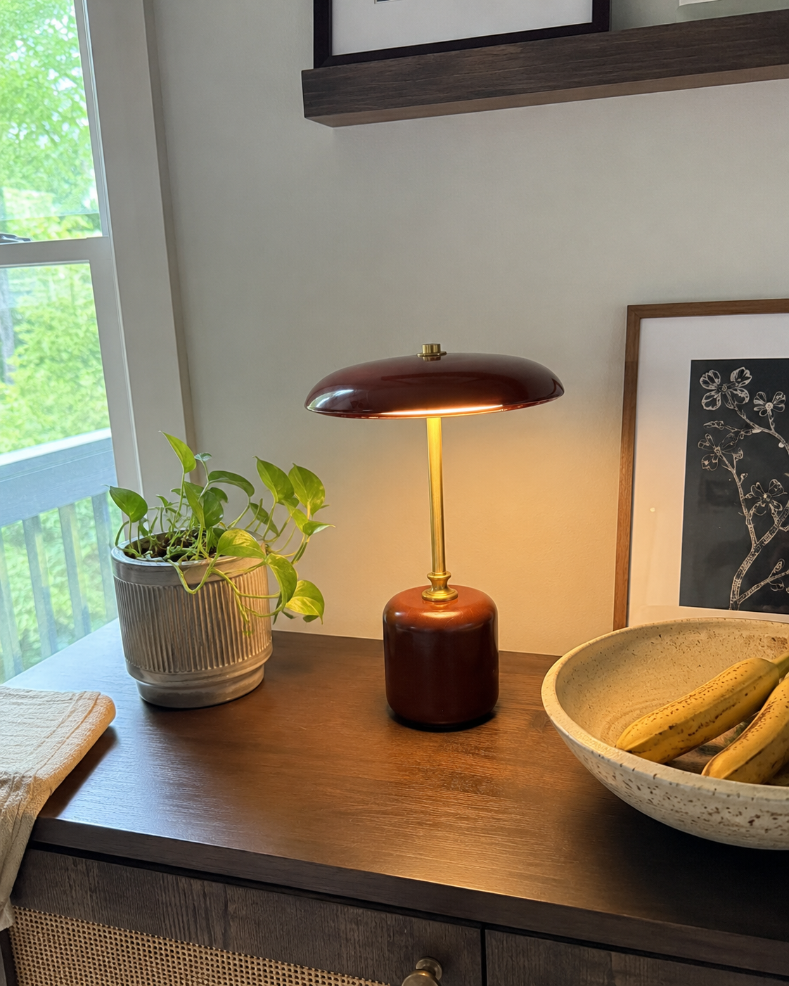 Adelina | Brass Glass Bedside Lamp