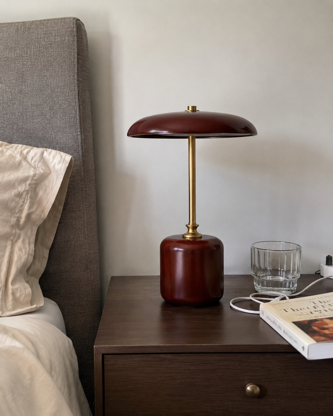 Adelina | Brass Glass Bedside Lamp