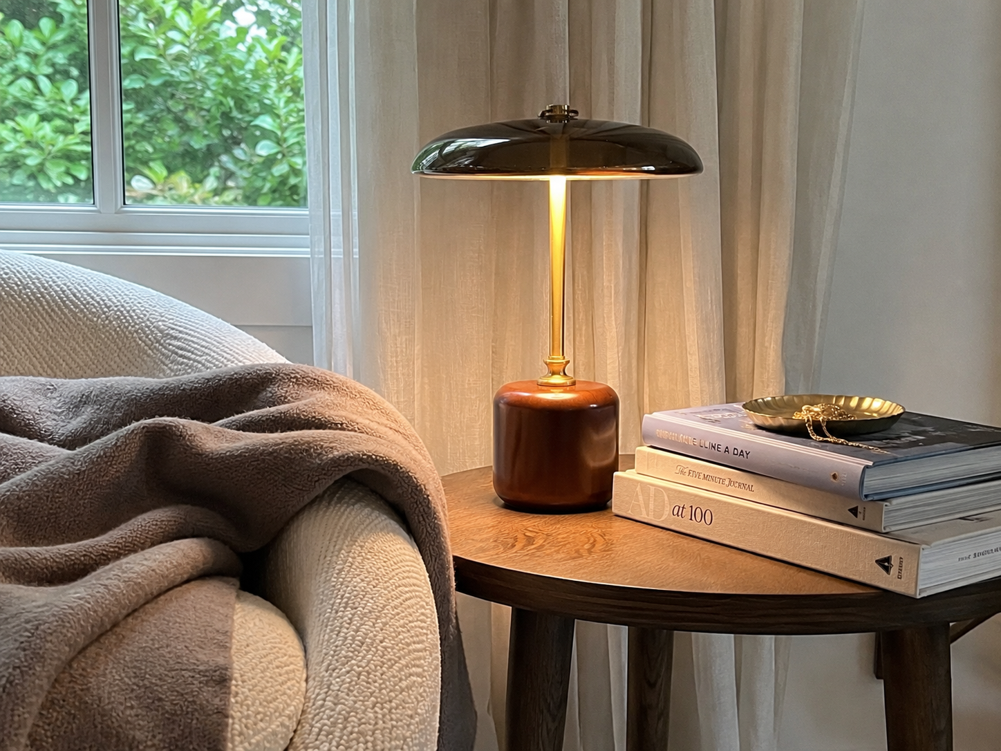 Adelina | Brass Glass Bedside Lamp