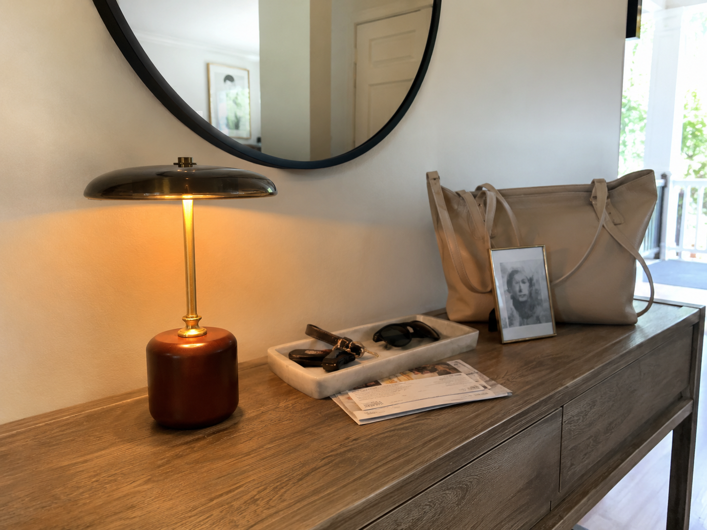 Adelina | Brass Glass Bedside Lamp