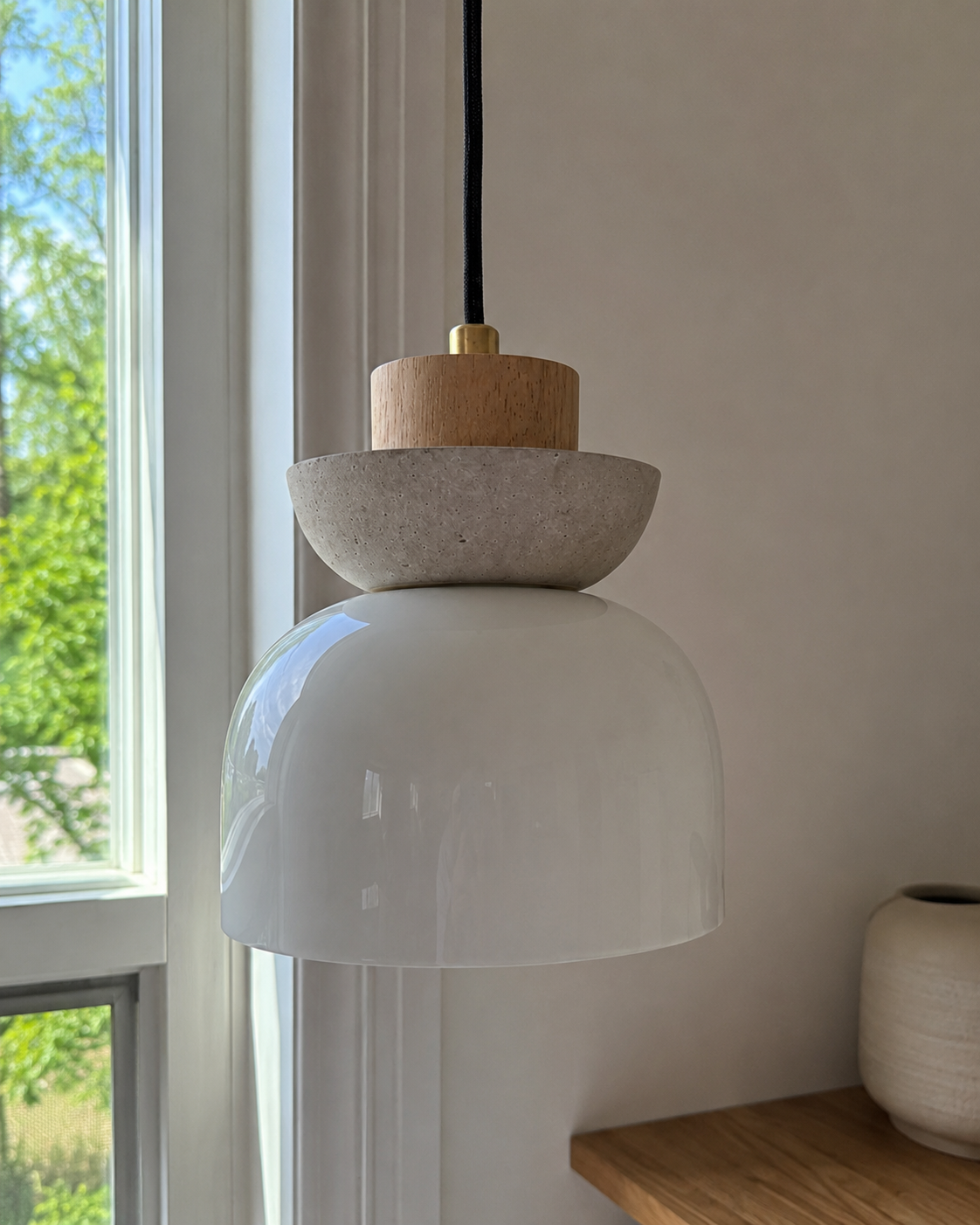 Yuto | Japanese Log Cream Mini Pendant