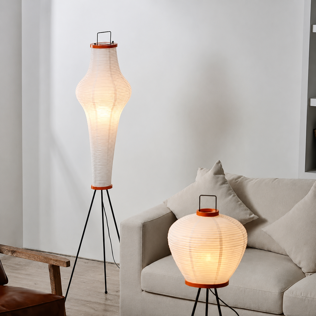 Ryo | Japanese Rice Paper Lantern Floor Lamp