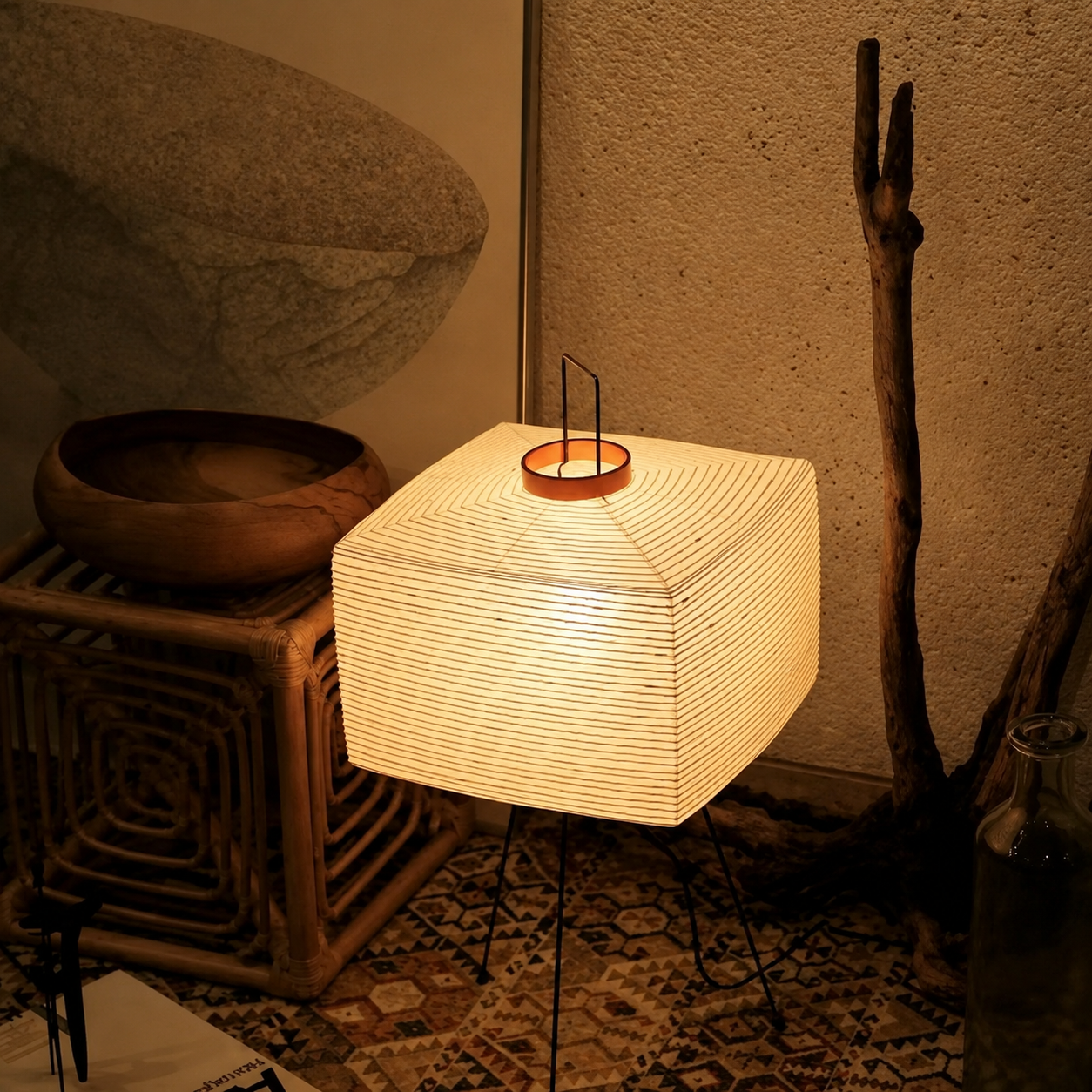 Hiro | Square Rice Paper Table Lamp