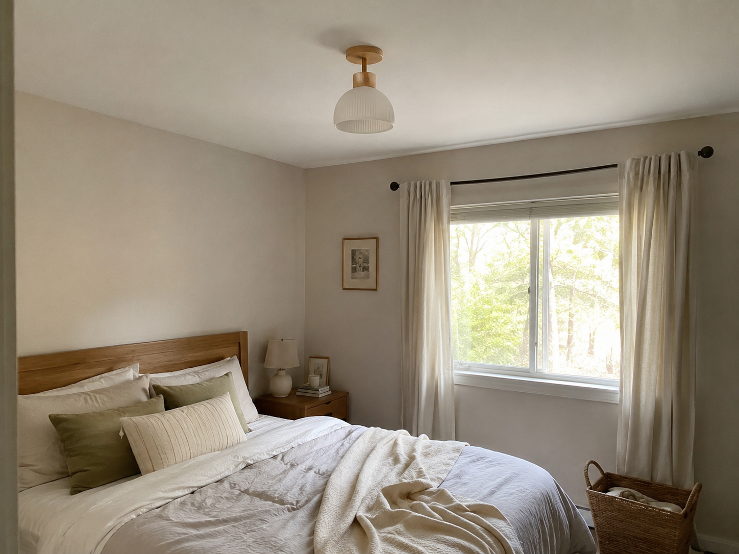 Ezra | Nordic Cream Flush Mount Ceiling Light
