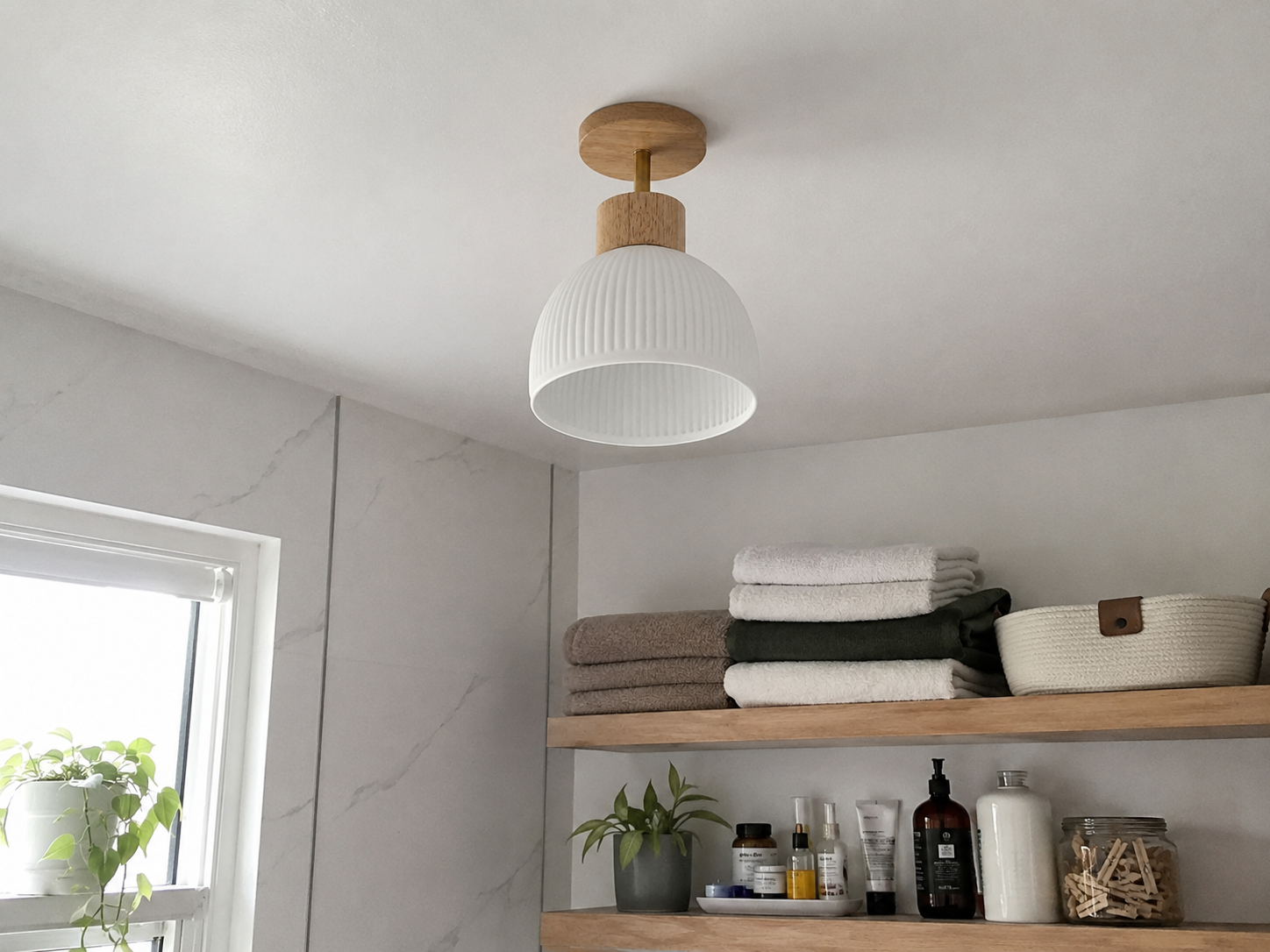 Ezra | Nordic Cream Flush Mount Ceiling Light