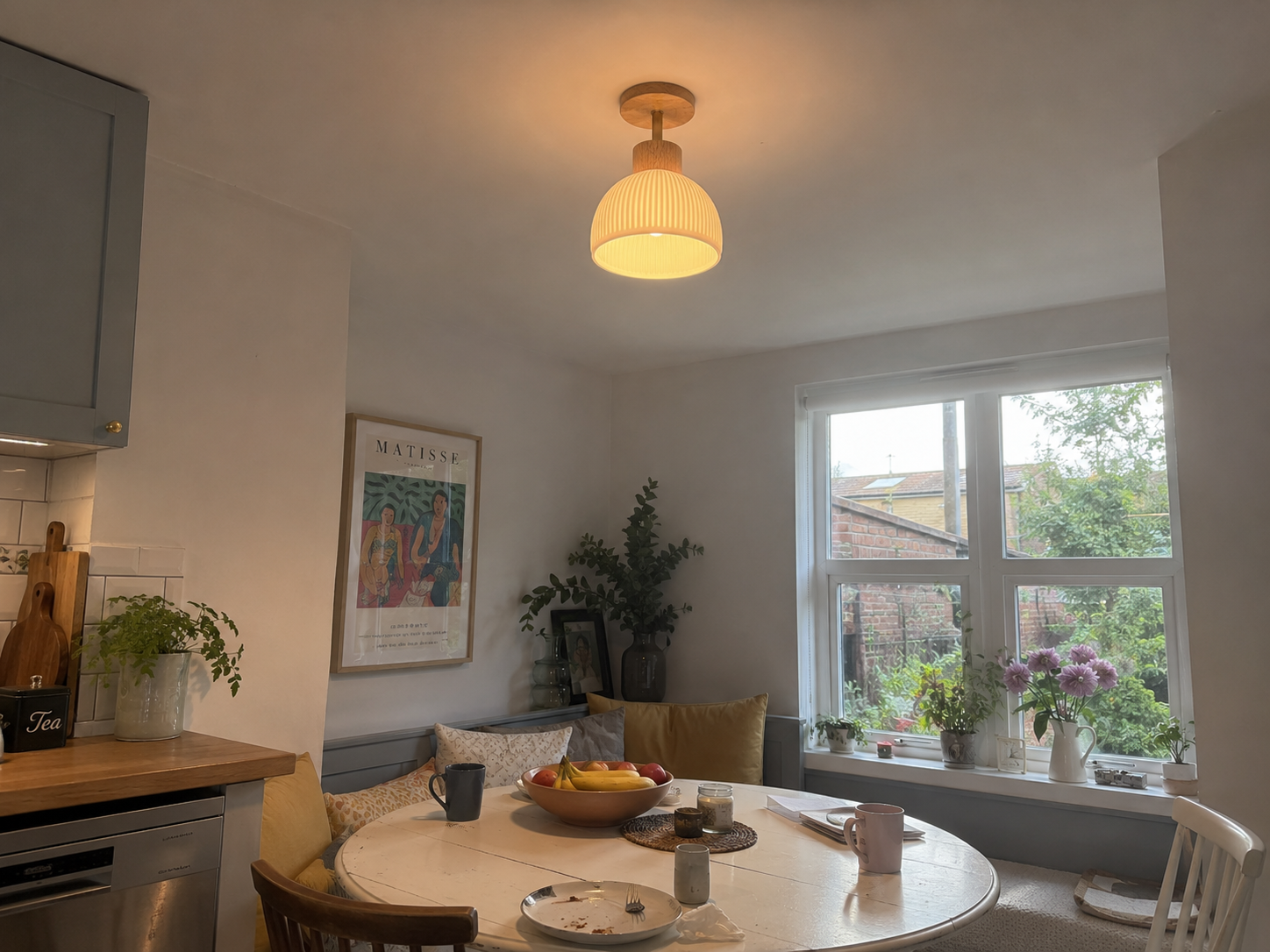 Ezra | Nordic Cream Flush Mount Ceiling Light