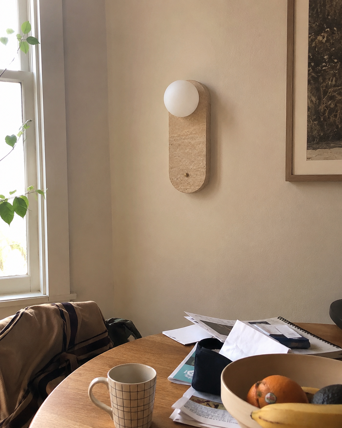 Tama | Yellow Travertine Wall Sconce