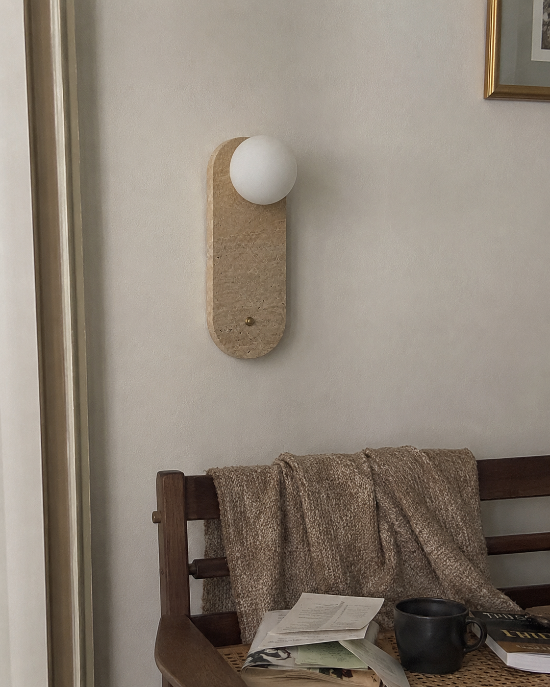 Tama | Yellow Travertine Wall Sconce