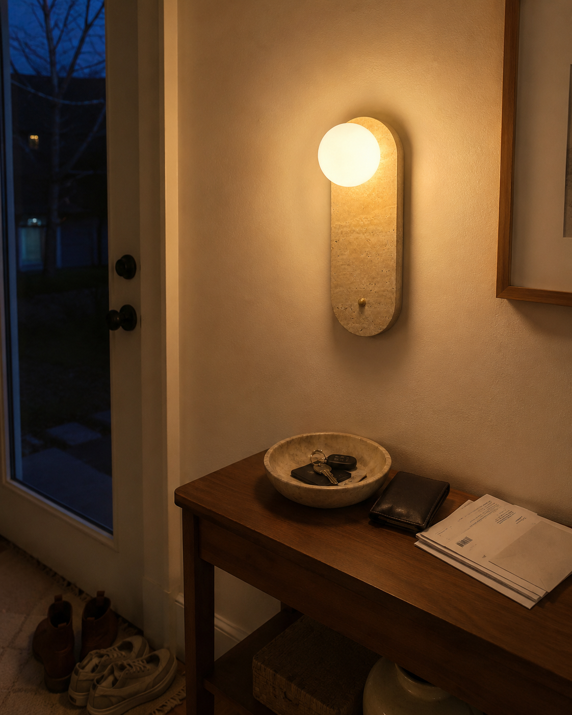 Tama | Yellow Travertine Wall Sconce