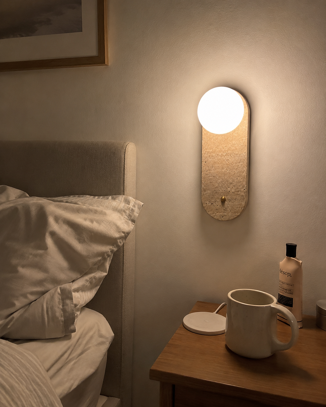 Tama | Yellow Travertine Wall Sconce